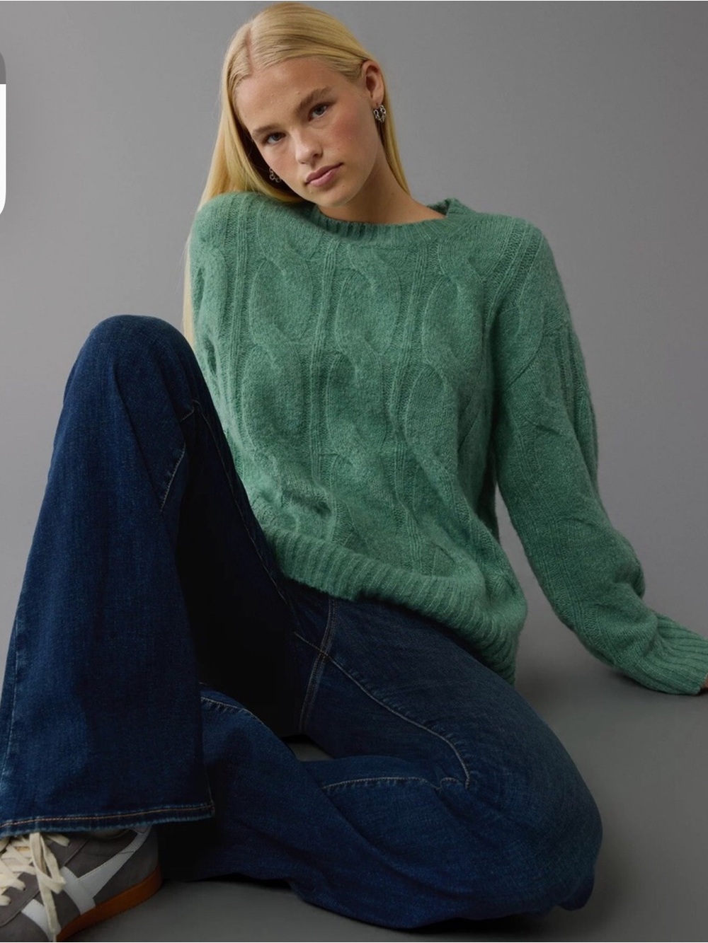 AMERICAN EAGLE Whoa So Soft Cable Knit Sweater X Small